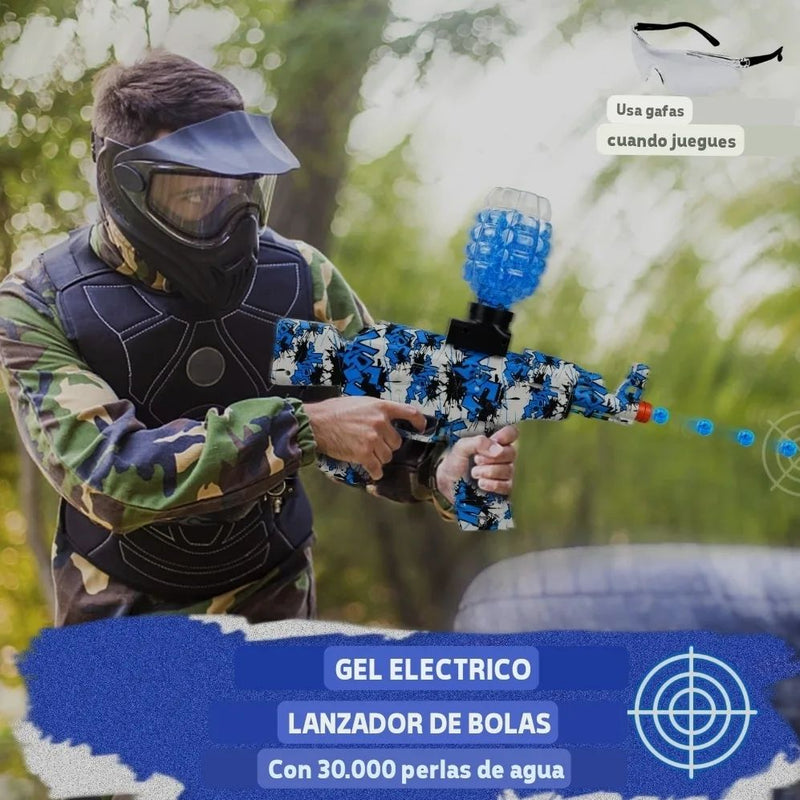 Lanzador de Bolitas de Gel - León (Azul con Blanco) [10 COMPRAS PREMIADAS CON UN IPHONE]