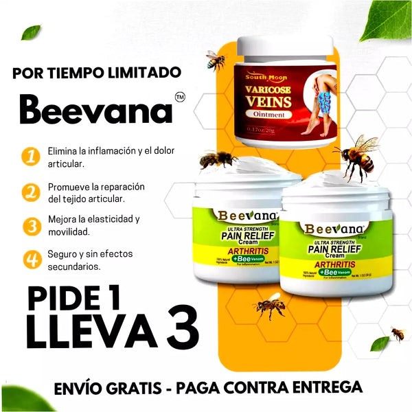 🔥COMPRA 1, LLEVA 3! 🐝BEEVANA™ CREMA DOLORES Y ARTICULACIONES + VARICOSA VEINS [ÚLTIMAS UNIDADES]
