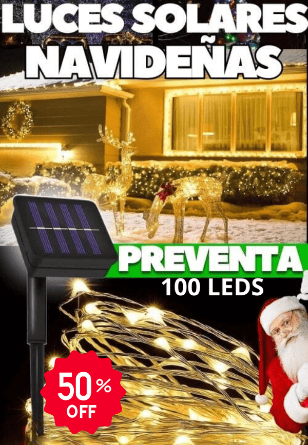 Luces solares Navideñas x 100 Leds 🎄PREVENTA NAVIDEÑA 🎅 OFERTA - Mr Utilidades